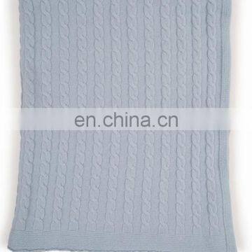 Wholesale many colors cable knit 100%cashmere baby knitted blankets