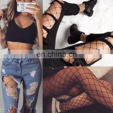 Women High Waist Fishnet Pantyhose Hollow Out Stocking Without Jeans