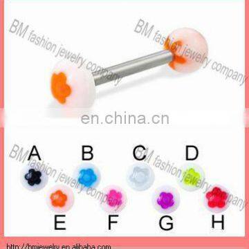 Acrylic flat tongue rings new fashion body piercing jewelry