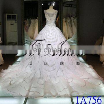 1A756 Real Sample Pictures Sweetheart A-line Luxury Middle East Style Beading Bling Wedding Dress 2016