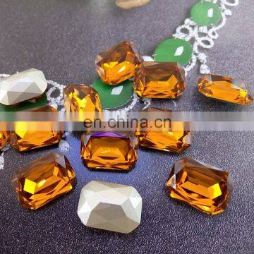 Loose fancy octagonal crystal point back glass stones for jewelry element