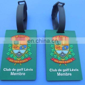 golf club customized design pvc plastic luggage tags