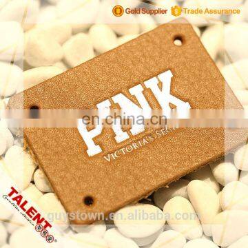Custom Hot Pressed And Stamping Silver PU Leather Label Patch photo-5