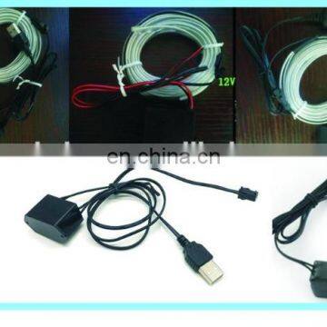 2016 New Car EL WireHigh Quality Colorful 1M EL Wire Tube Rope Battery Powered Flexible Neon Cold Light Car Party Wedding Decor photo-6