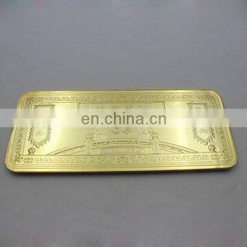 Customized design plated gold bar, gold bullion