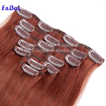 Low Cost Attractive And Durable 100% Full Cuticle Straight Clip In Hair Double Drawn European Hair Extensions