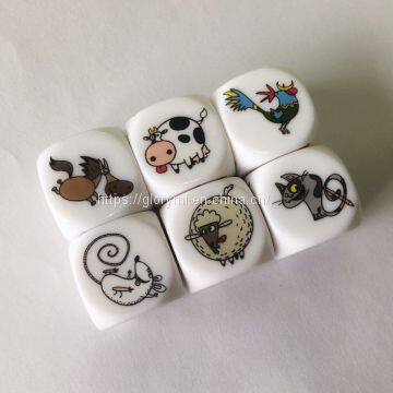 Wholease Heat Printing 16mm Round Corner Plastic Acrylic Dice/board Game Dice photo-2