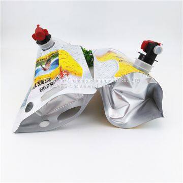 Plastic faucet 5l bag/juice packaging bag in box juice dispenser