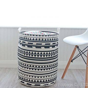 washing printed canvas qingdao storage basket round storage basket clothing basket cloth storage