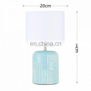 Nordic Modern Handmade Ceramic Bedside Lamp Wholesale Cheap Blue Ceramic Table Lamp photo-6