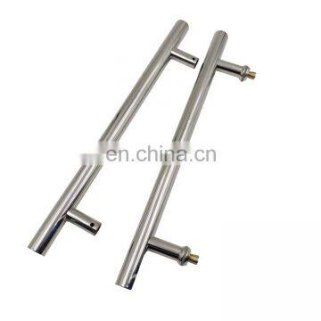 Stainless Steel Polished H Type Double Interior Exterior Glass Door Handle photo-3
