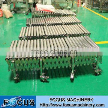 Horizontal scissor roller conveyor/ Flexible roller conveyor price