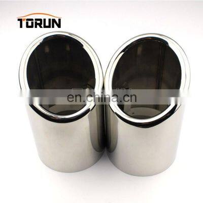 Hot sale high quality Universal stainless steel oval exhaust muffler for audi A5 Mirror polish