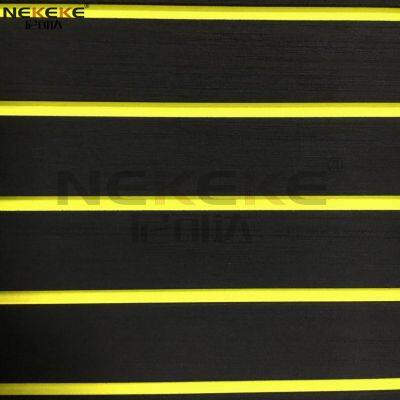 NEKEKE Black + Yellow Stripe EVA Foam Sheet Deck Pad Cheap outdoor decking