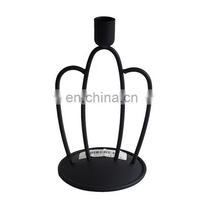 Vintage Black flower Shaped Metal Candle Holder iron candle stick stand Home Wedding Decoration