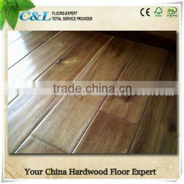 Factory manufacture handscraped solid acacia hardwood floor