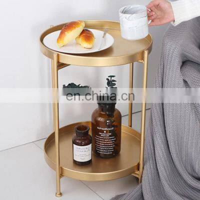 Nightstand Folding Nordic Storage Tray Organize Bedroom Furniture Bed Side Metal Gold Luxury Modern Nightstand Bedside Table