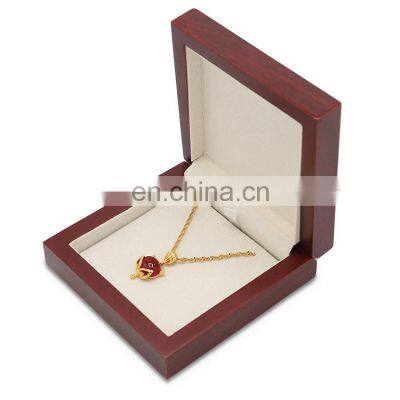 Top sell custom natural red wooden jewelry necklace box