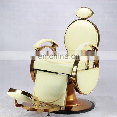 Hair Salon Hairdressing Chair Gold-plated Luxury Hairdressing Shaving Men's Hair Cutting Chair photo-4