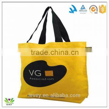 Long handle bleached cotton strong canvas bag with logo