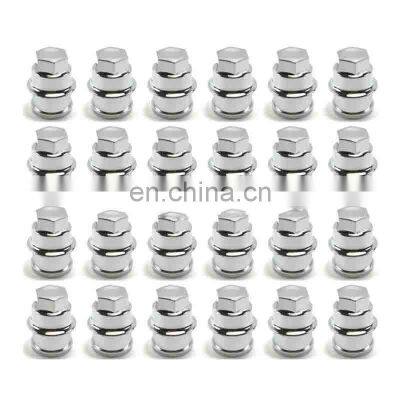 24pcs SILVERADO AVALANCHE SIERRA EXPRESS VAN WHEEL CHROME LUG NUT COVERS  OEM 12472838