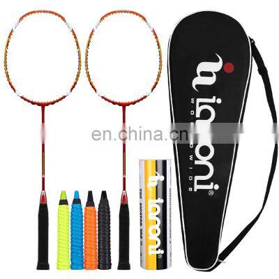 Customize logo Carbon Fiber 2 pics 7u Badminton Set Rackets