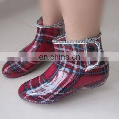 Good quality women clear gumboots ankle boot pvc woman rain boots