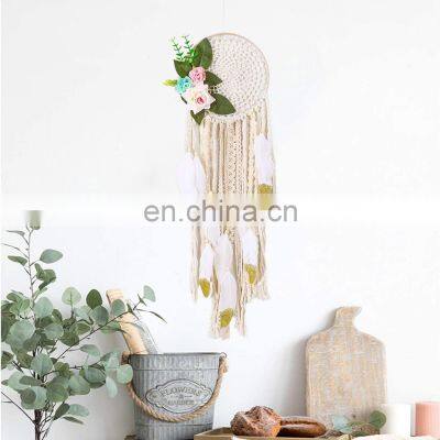 New Design Handmade Dream Catcher Wind Chimes Macrame Home Hanging Craft Gift Big Everlasting Flower Preserved Dream Catcher