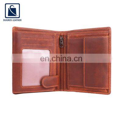 Indian Supplier Selling Custom Label Buff Antique Fittings New Fashion Style RFID Feature Genuine Leather Men's Wallet for Sale