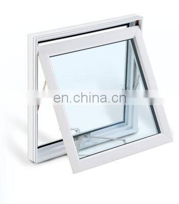 AS2047 CE drop arm window awning double tempered Frosted glass awning window with stainless steel mosquito screen