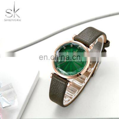 SHENGKE Watches SK Emerald Women K0099L Iced Out Dial Watch Lady Wristwatch Fashion Chic Ladies Handwatch