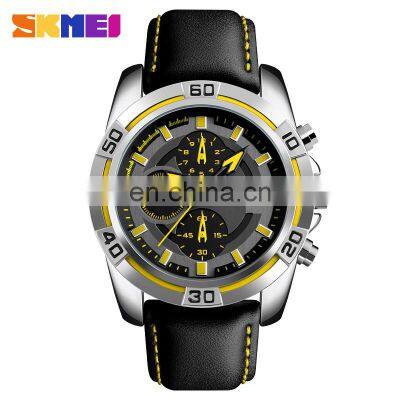 Expensive Mens SKMEI 9156 Famous Brand Watch Fashion Leather Watch 3ATM wr