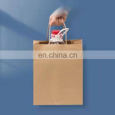 Custom Paper Bags Take Away Food Bag Chicken Bubble Milk Tea Take Away Brown Paper Bag photo-5