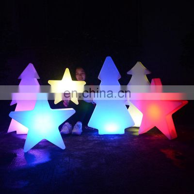 rotating Christmas tree stand /RGB color changing battery powered mini wireless led flood Christmas star tree light