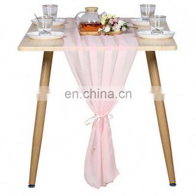 Amazon Best Seller Romantic Wedding Gauze 100D Chiffon Table Runner In Different Colors photo-3