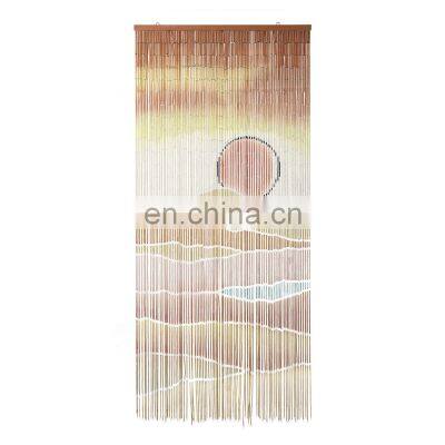 New arrival Warm Sunset Bamboo Beaded Door Curtain home decor beaded painted door curtain High Quality Wholesale