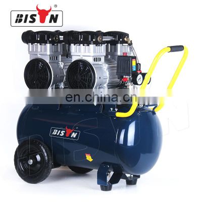 Bison China 230V 3Hp 50 Liter Mute Silent Dental Oil Free Air Compressor Piston