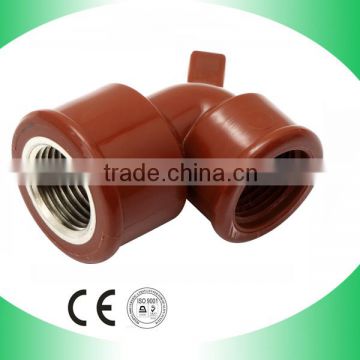 TAIZHOU FACTORY HIGH QUALITY PPH FITTING ELBOW WITH BRASS