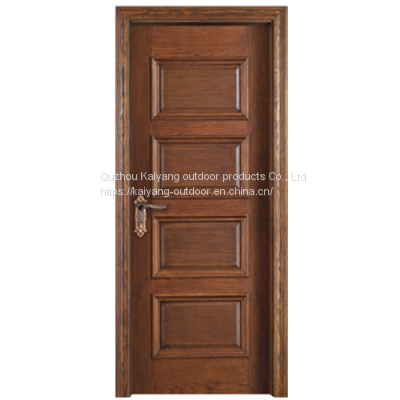 Customized Interior Solid Wood Composite Paint Free Embossed Deep Carved Door photo-2