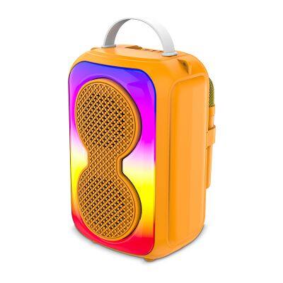 SING-E JQS3302 Wireless Portable Amplifier Macaron Color Dual 3 Inch RGB Lights Karaoke Support For Original Sound Smart Speaker