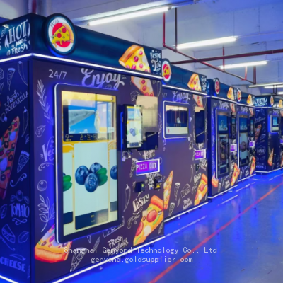 Commercial Fully Automatic Outdoor Hot Fresh Fast Food Self Service Smart Touch Screen Pizza Vending Machine