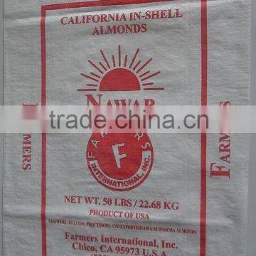 Plain printing white pp woven flour bag export to Palestine