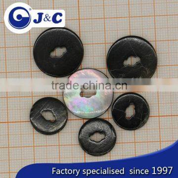 2015 Fashion OEM Hole Black MOP Shell Button