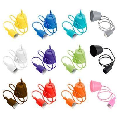 E27 Lamp Holder, Colored Silicone Pendant Light, Chandelier, Ceiling Lamp photo-3