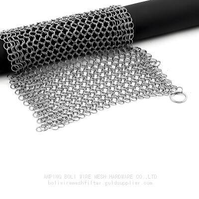 20x15 Stainless Steel Chainmail Scrubber/stainless Steel Ring Mesh/chain Mail Customized photo-2