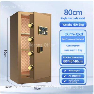 HN-GL60 Luxury Biometric Fingerprint Furniture Safe, Gold, Intelligent Security Box With Leather Interior for Hotel and Residential Project,OEM/ODM photo-2