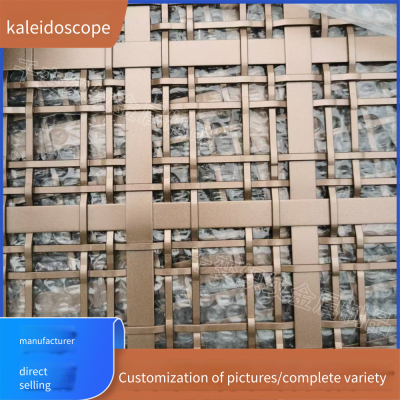Titanium-plated Embossed Woven Mesh for Building Exterior Wall Decoration, Indoor Screen Partitions for Hotels, Diamond-shaped Stainless Steel Decorative Mesh photo-2