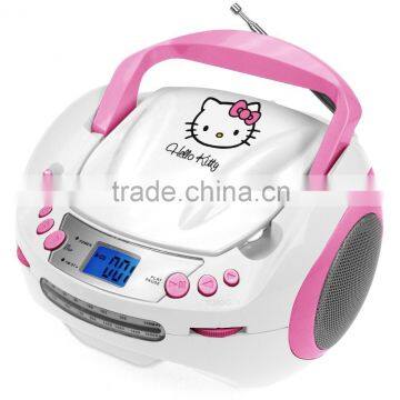 Cute Hello Kitty AM FM Portable Bluetooth CD Boombox photo-2