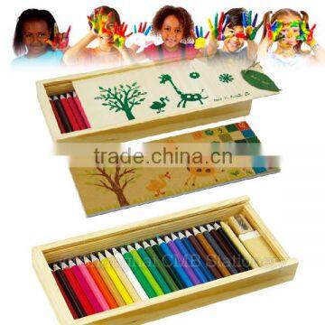 Eco friendly high quality Wood box small pencils for drawing