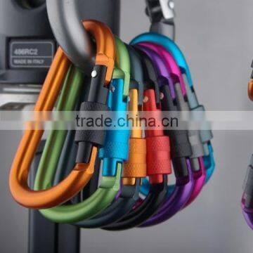 High quality Outdoor Multi Colors Climbing Button Camping Hiking Hook Carabiner